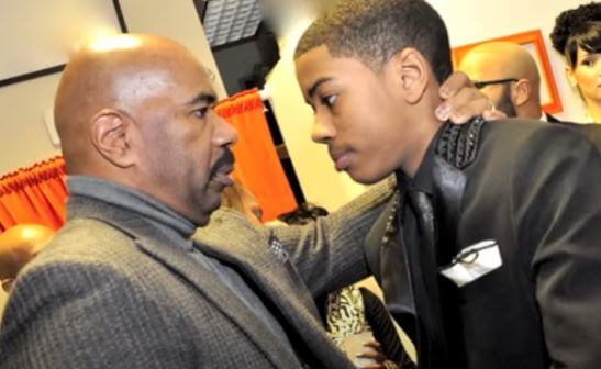 Steve Harvey went to the first art show of his son Wynton Harvey to support him.